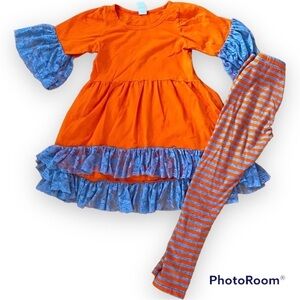 BMG Gray Orange Legging Set 10/12